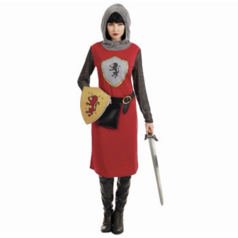Morph Red Knight Costume Ladies Size L Medieval Crusader Joan of Arc Halloween
